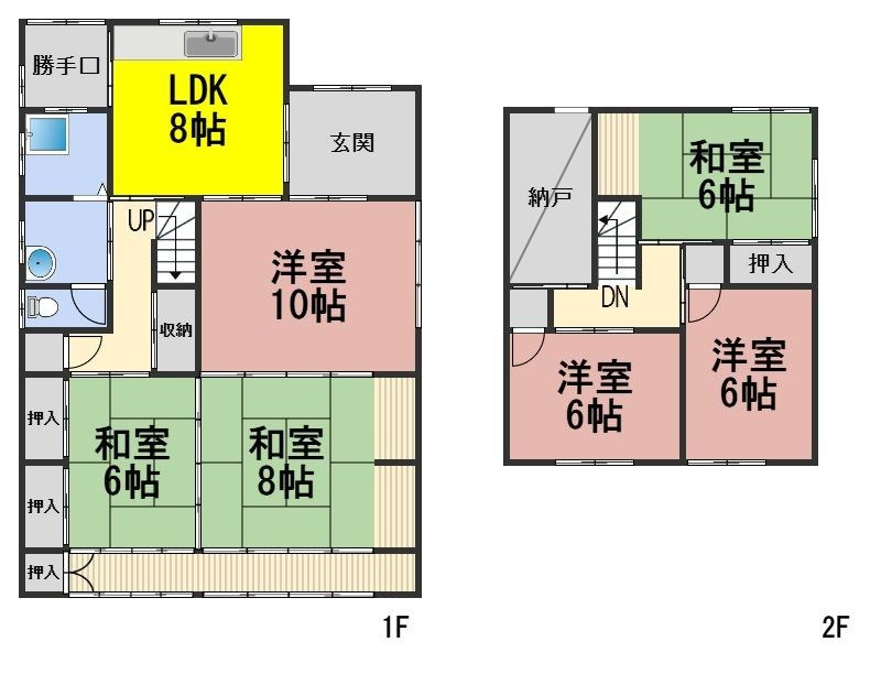 ６５５６２　関市小屋名中古戸建ての間取り
