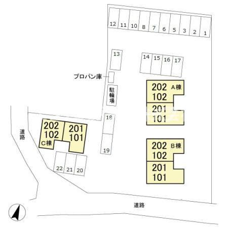 コーポ七曲り　Ａの区画図|高崎、前橋のお部屋探しはエンドスケープまで！お客様の理想お聞かせ下さい♪
