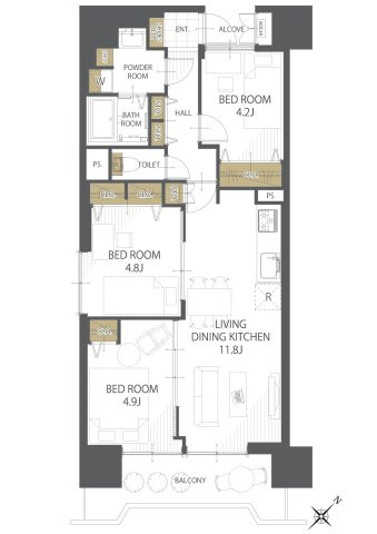 【間取り】ヴァンベール台原 