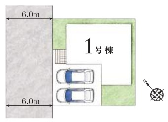 入間市扇台2丁目・全1棟　新築一戸建　～WIC付き～の区画図|きれいな整形地。カースペース並列2台分(車種による)