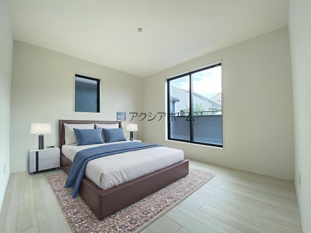 入間市扇台2丁目・全1棟　新築一戸建　～WIC付き～の寝室|洋室8帖（家具はCG画像での表示になります）