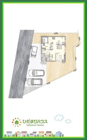 日立市東多賀町3丁目　新築戸建の区画図|カースペース３台ＯＫ！来客用にもスペースを確保できて安心ですね(^^)/