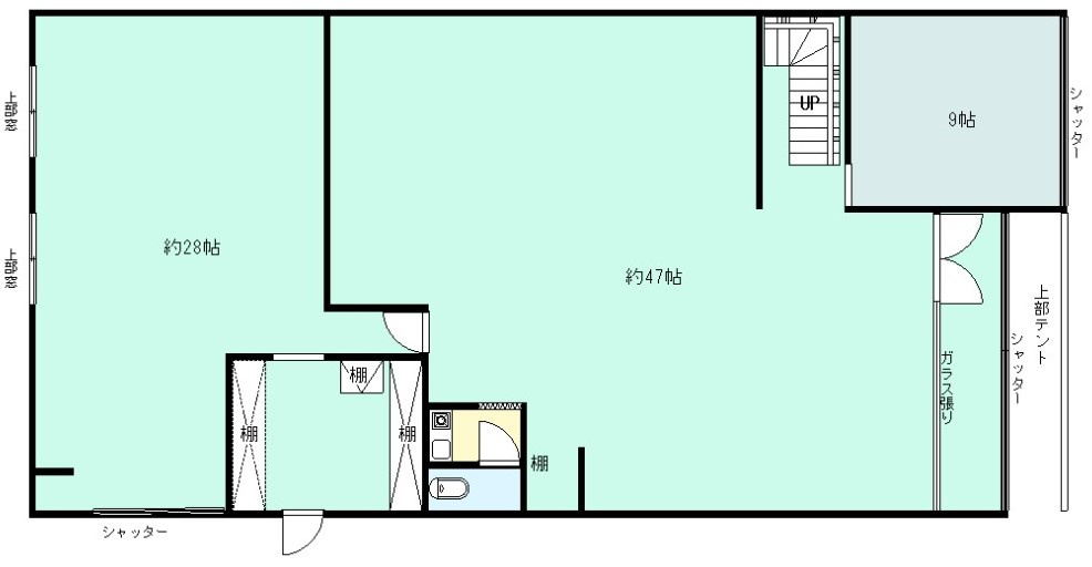 久喜青葉住居付店舗倉庫の間取り|1F　店舗
