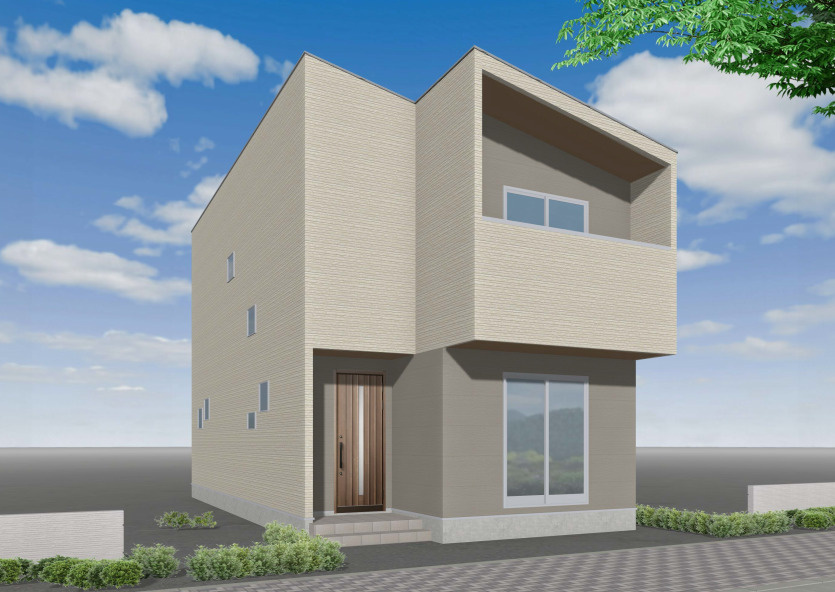 売新築戸建　中央区高丘北2丁目 B棟の外観|B号棟：完成イメージです。南向きの間取りで日当たり良好♪