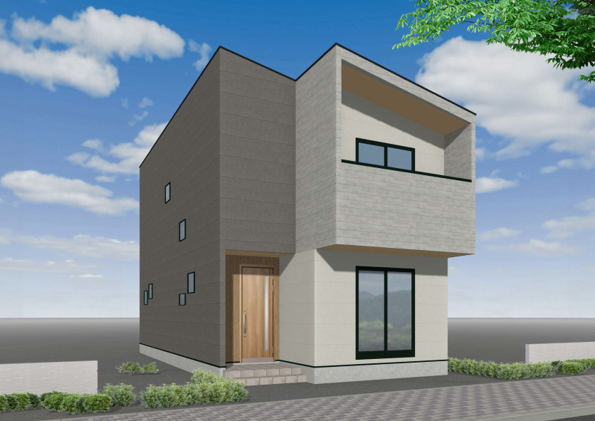 売新築戸建　中央区高丘北2丁目 A棟の外観|A号棟：完成イメージです。南向きの間取りで日当たり良好♪