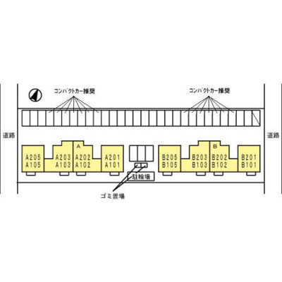 【区画図】 | ボヌール千田 A棟