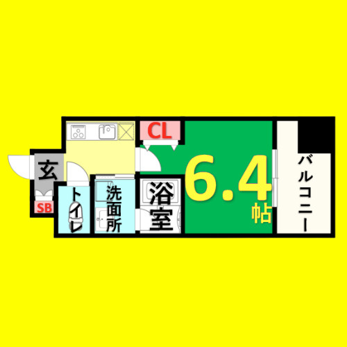 レジディア久屋大通　名古屋市賃貸　仲介手数料無料の間取り