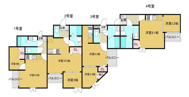 【間取り】 | Brooklyn箱崎LASPACIO1 | 現況優先。