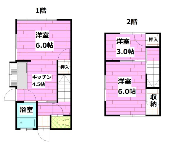安芸郡海田町畝１丁目の一戸建ての間取り
