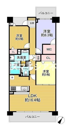 【間取り】 | リバティパーク枚方B棟