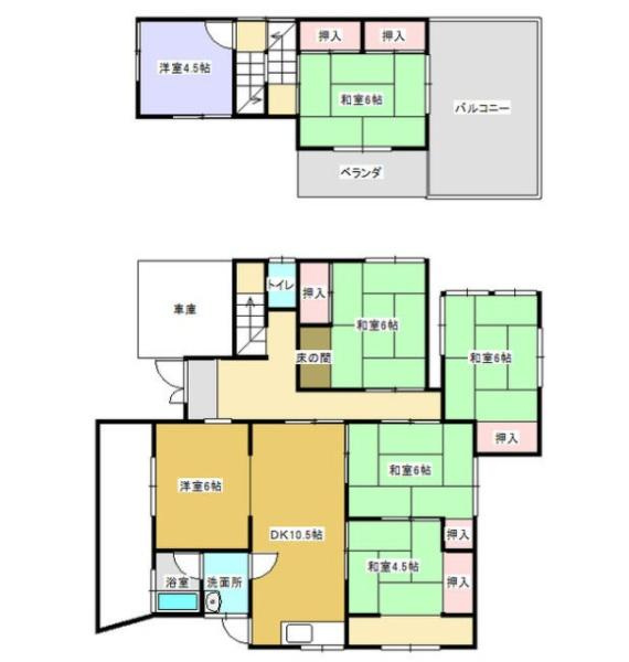 海南市重根　中古戸建の間取り