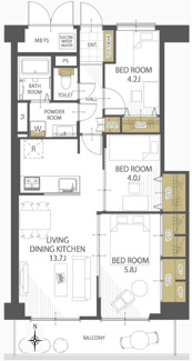 【間取り】 | バルミー横川 | ※
間取図では分からない広さや明るさ，
資料には記載されていない情報があります。
ぜひ、現地を見られる事をお勧めいたします！