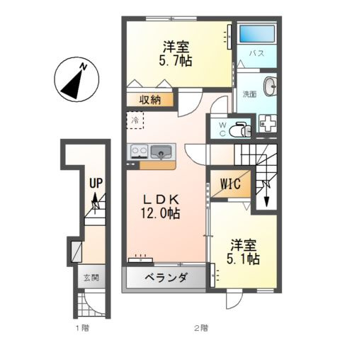 コンフォール　Ｋの間取り|2LDK