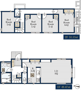 【間取り】 | 【名古屋市緑区神の倉2丁目78新築戸建2号棟】✨️仲介手数料無料✨️神の倉小学校・神の倉中学校