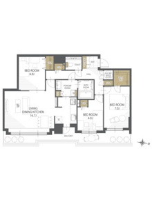 【間取り】アイビーハイム札幌ツインタワーウエストポルト 