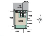 上尾市小泉6丁目　新築一戸建て　ブルーミングガーデン　01の区画図|1号棟
