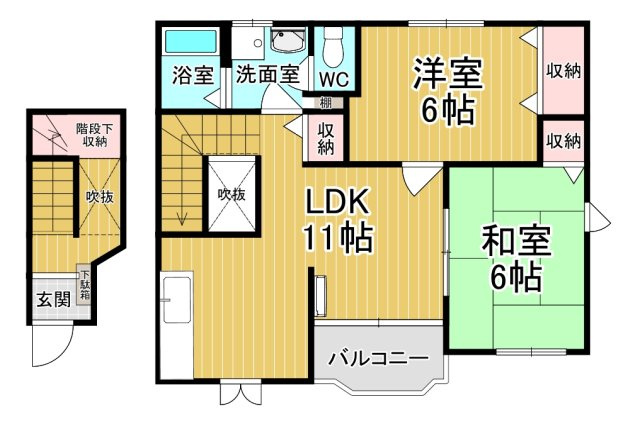 【間取り】 | アグリーアブルハウスⅠ | カップルさんにオススメのお部屋です♪