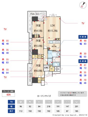 グランカサーレ西明石駅前の間取り|３LDK