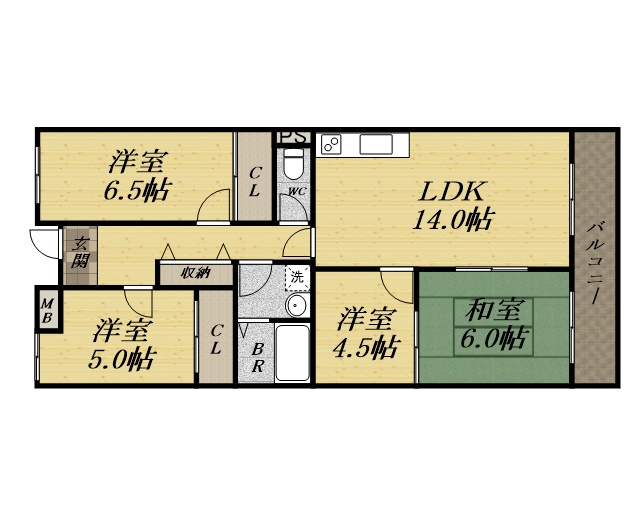 宝塚市山本西３丁目の賃貸マンションの間取り