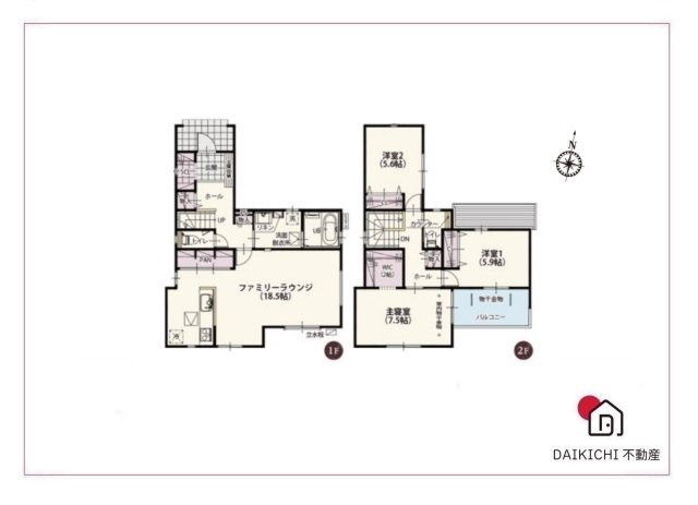 【間取り】 | 熊谷市上之第９期　ワイウッドコート　新築戸建　全4棟　4号棟 | 4号棟