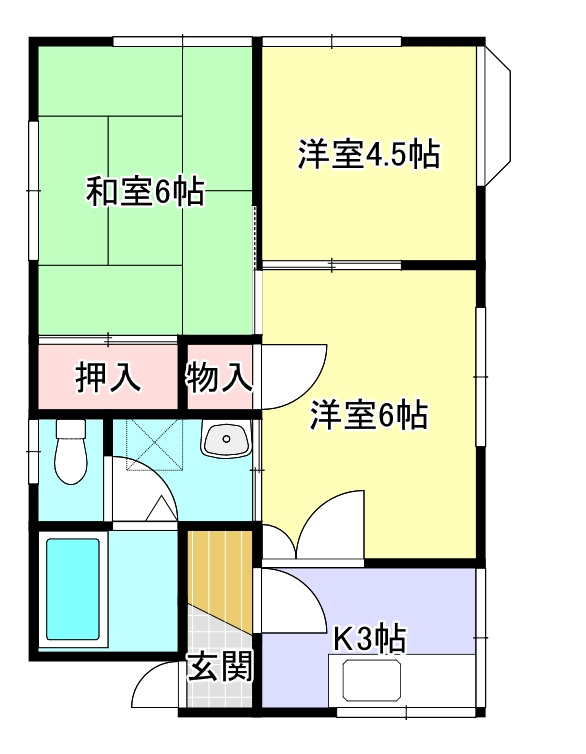 荻野アパートAの間取り