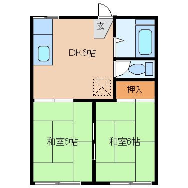 わたらせコーポBの間取り
