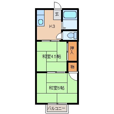パナハイツ福真（錦町）の間取り
