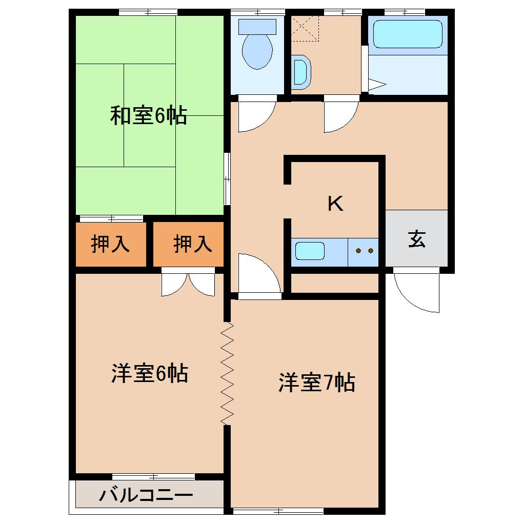コンフォルトフミヤⅡの間取り