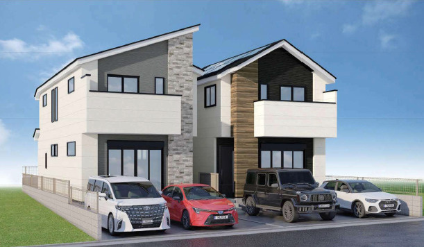 板橋区高島平5丁目　太陽光システム搭載　限定2棟の外観パース