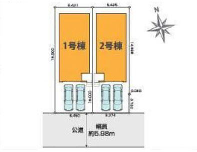 板橋区高島平5丁目　太陽光システム搭載　限定2棟の区画図
