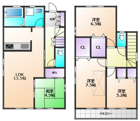 廣田貸家の間取り