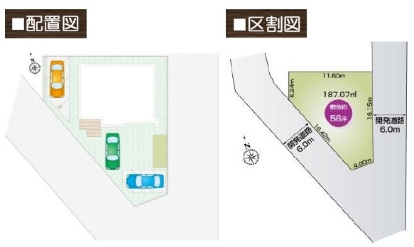 【仲介手数料無料】新築戸建　東松山市松山町3-6の区画図