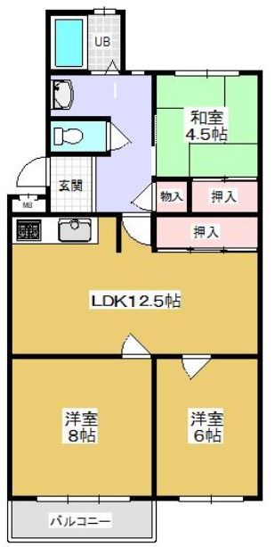 垂水高丸住宅１号棟の間取り