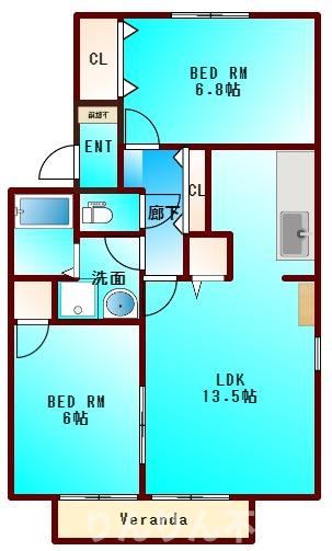 【間取り】 | ルミナス山城B