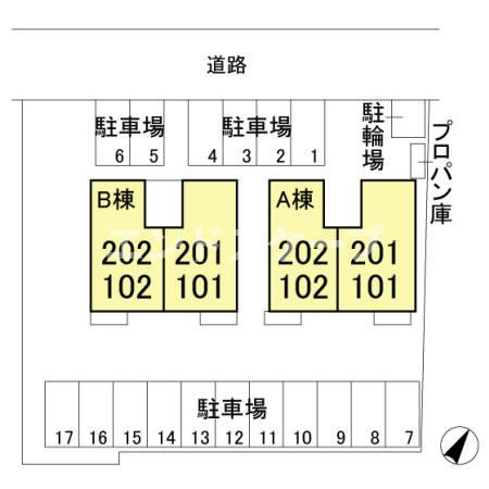 セジュール八千代　Ａの区画図|高崎、前橋のお部屋探しはエンドスケープまで！お客様の理想お聞かせ下さい♪