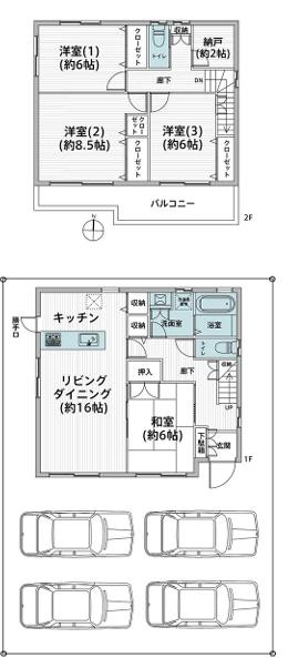 加須市東栄２丁目　中古一戸建ての間取り|LDKは和室と間続きなので空間を広くお使い頂けます♪