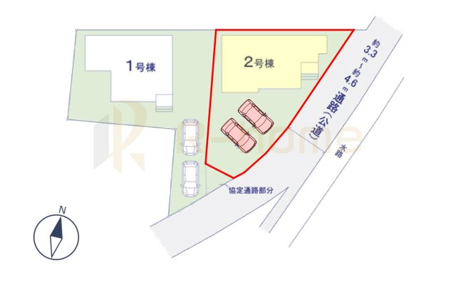 龍ケ崎市佐貫町5期　新築戸建て　2号棟の区画図|大きなお買い物だからこそ、メリット・デメリットを伝えさせて頂きます。
R-homeにお任せください♪