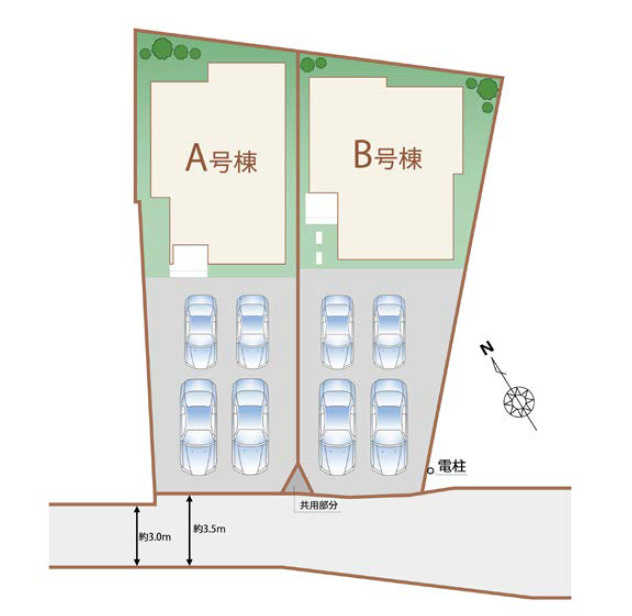 ハートフルタウン沖縄市南桃原　B号棟の区画図|B号棟