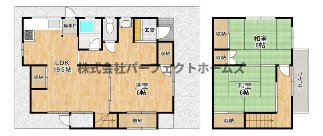 丘の上にある　　春のLa tortaの間取り