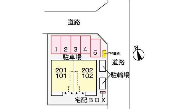 レジデンス北岩田　Ⅱの駐車場