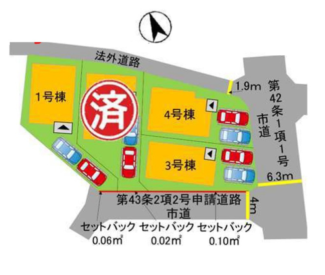 【区画図】 | 福岡市南区曰佐5丁目2期　1号棟（全4棟）【仲介手数料無料・0円】 | 区画図です。1号棟