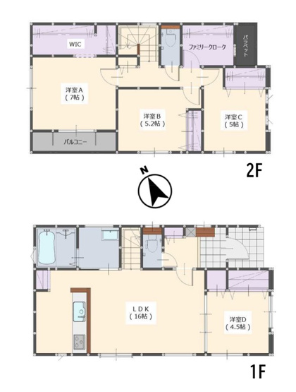 【間取り】 | 福岡市南区曰佐5丁目2期　3号棟（全4棟）【仲介手数料無料・0円】 | 平日、土日祝日もお好きな日時にご見学可能です。お気軽にお問合せ下さい。