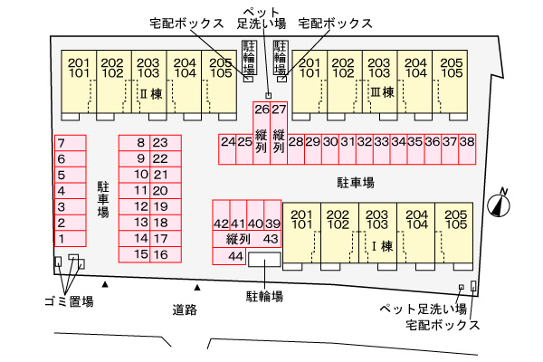 メゾン・ド・リヴィエール　Ⅲの区画図|駐車場
