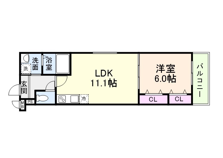 レネスト新深江Aの間取り