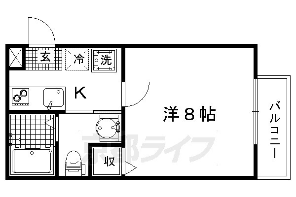 フラッティ吉野町A棟B棟の間取り|A棟1、2号室の間取りです