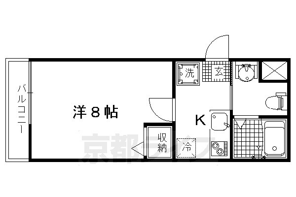 フラッティ吉野町A棟B棟の間取り|A棟3号室の間取りです