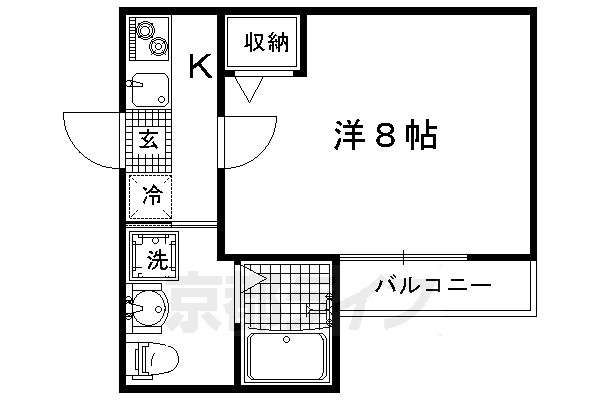 フラッティ吉野町A棟B棟の間取り|A棟5号室の間取りです