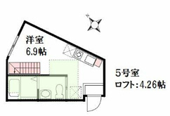 階段式ロフトの広々としたお部屋