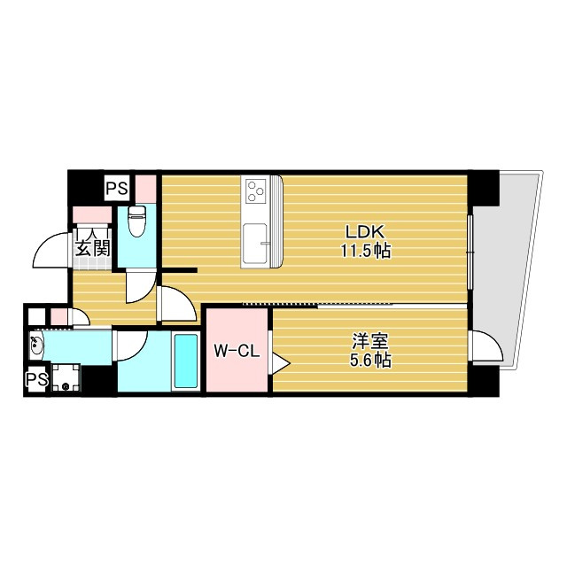 豊中市寺内１丁目の賃貸マンションの間取り