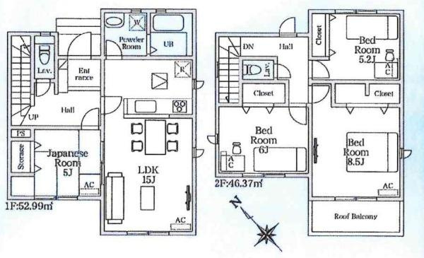 西尾一色町千間24-1期　全3棟・3号棟の間取り|間取り図です